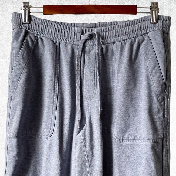 Athleta Blue Farallon Heathered Wide Crop Pants Drawstring Waist - Women's 8 - Picture 4 of 9